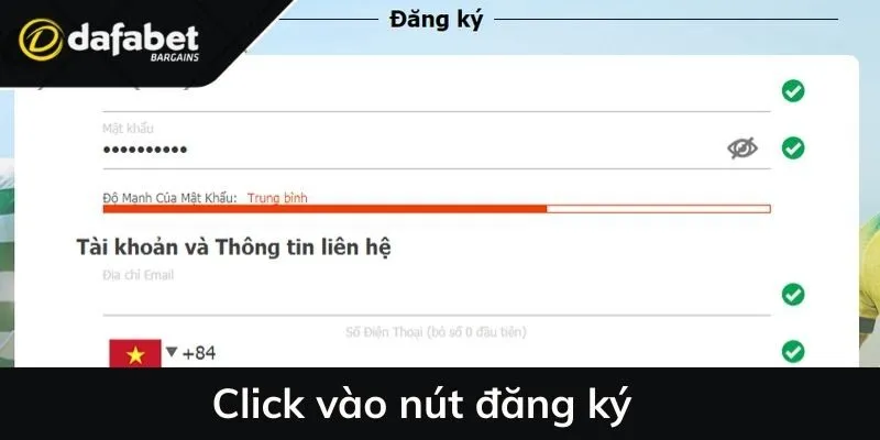 Click vào nút đăng ký
